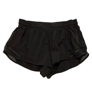 Lululemon Black Hottie Hot Lined Running Shorts - Size 6 Athletic Workout